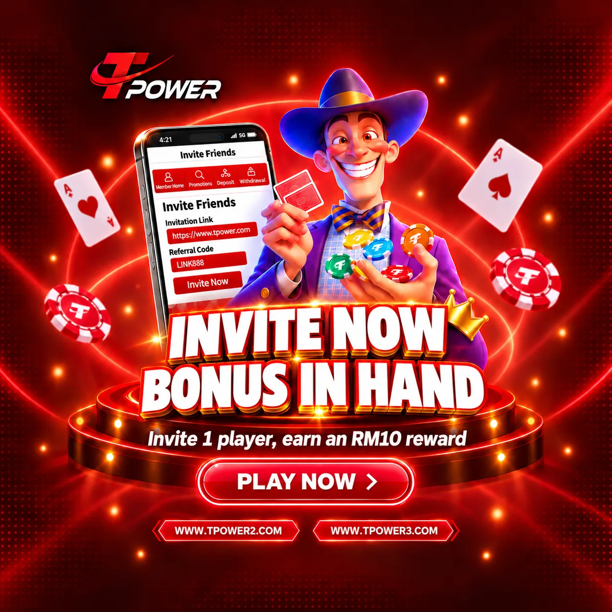 Invite people, get your bonus