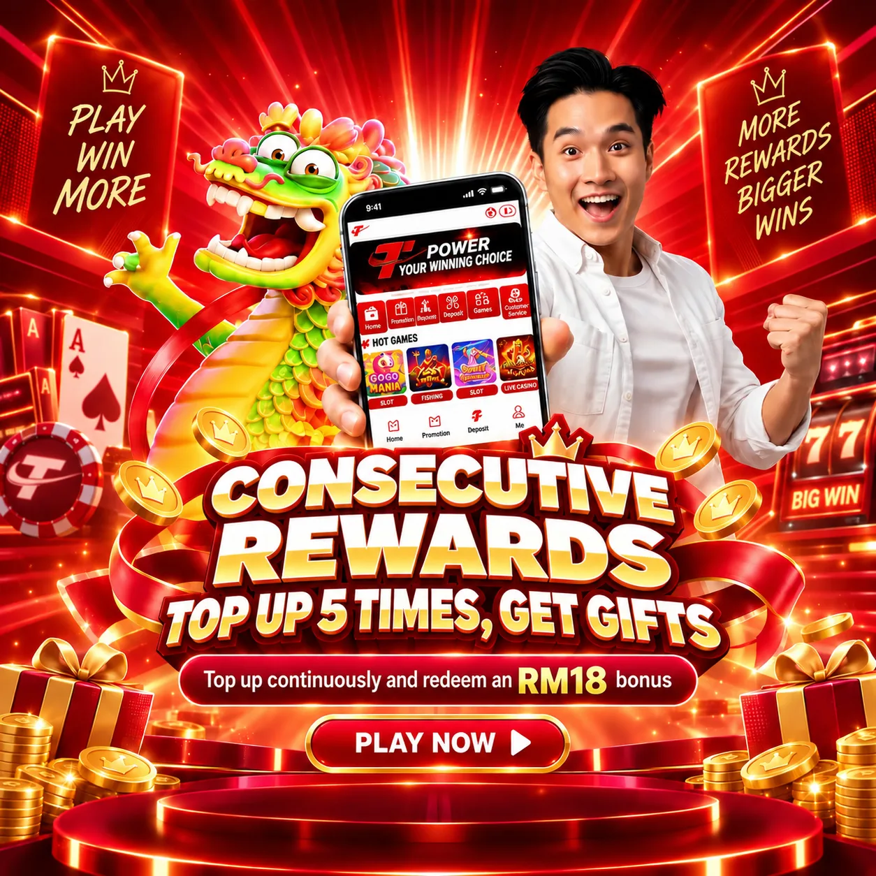 Consecutive Top-Up Rewards, Gift for Your Fifth Top-Up