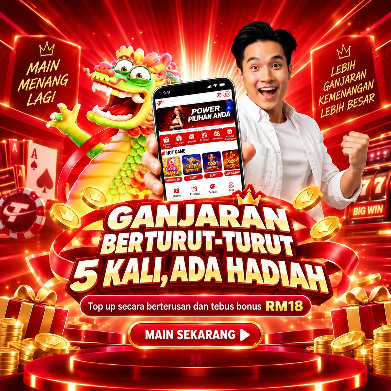Balas Tambah Nilai Berturut-turut, Hadiah untuk Lima Tambah Nilai